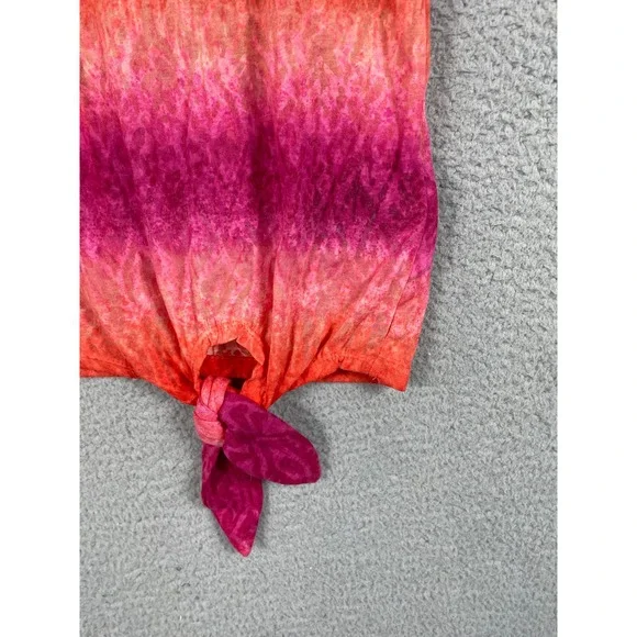 Lauren Ralph Lauren Womens Pink & Orange Top With Tie At Bottom Size M - Picture 8 of 8